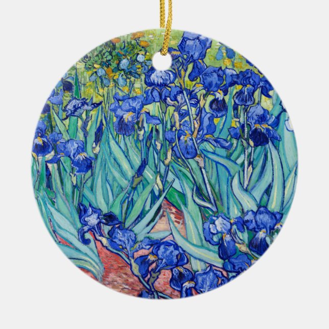 Irises  Vincent van Gogh     Ceramic Ornament (Front)