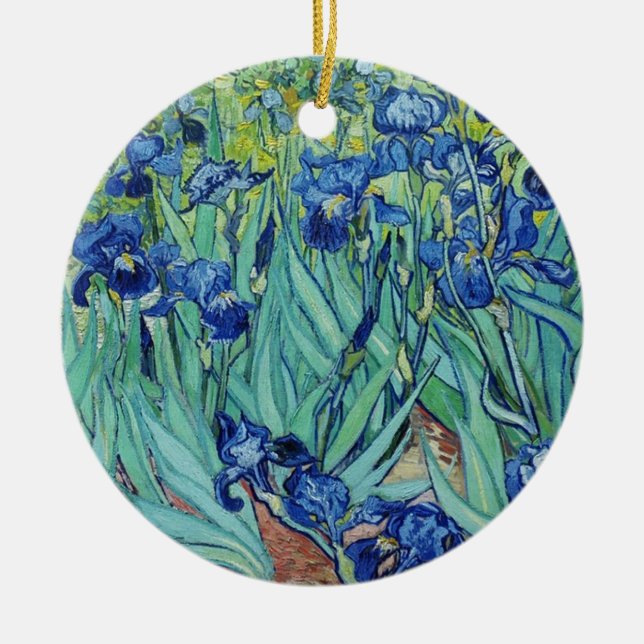 Irises, Vincent van Gogh Ceramic Ornament (Front)