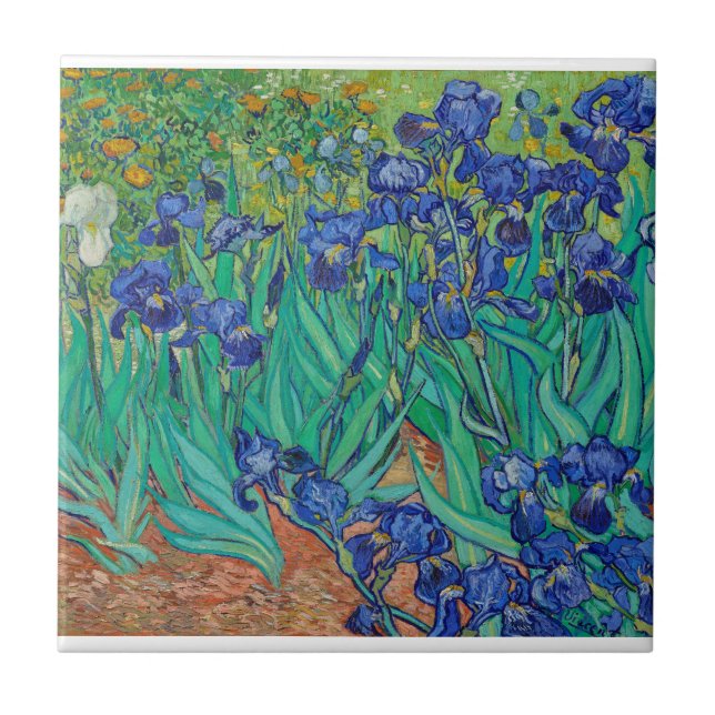 Irises Vincent Van Gogh Ceramic Tile (Front)