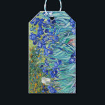 Irises Vincent van Gogh   Gift Tags<br><div class="desc">Irises (1889) Vincent van Gogh. Cute summer landscape. Blue irises bloom in a flowerbed in a green garden. Reproduction of famous works of art  images in the public domain.</div>