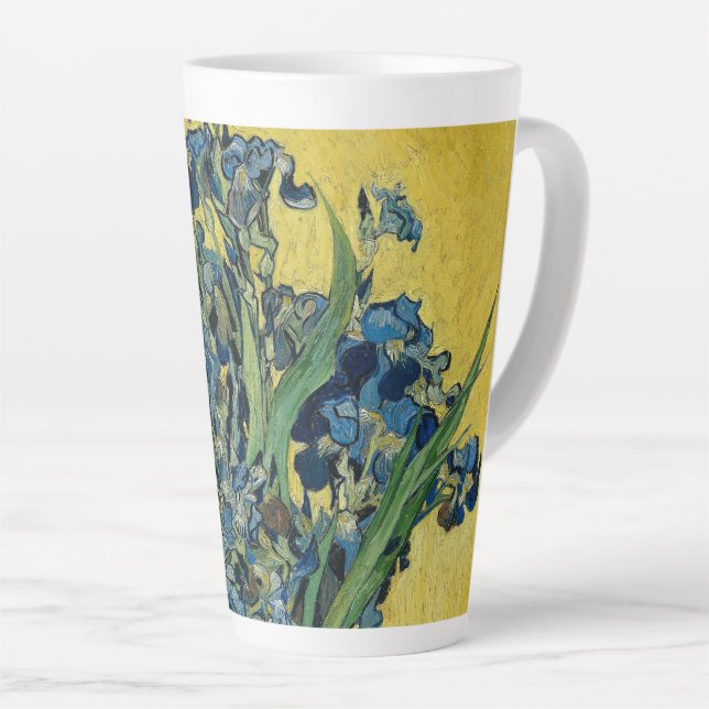 Irises-Vincent van Gogh Latte Mug (Right Angle)