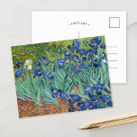 Irises | Vincent Van Gogh Postcard<br><div class="desc">Irises (1889) by Dutch post-impressionist artist Vincent Van Gogh. Original landscape painting is an oil on canvas showing a garden of blooming iris flowers. 

Use the design tools to add custom text or personalise the image.</div>