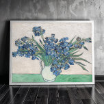 Irises, Vincent van Gogh Poster<br><div class="desc">Bring timeless museum style to your home with White Vase with Irises by Vincent van Gogh. This iconic floral still life features expressive brushstrokes and fresh blue-and-white blooms arranged in a crisp white vase—perfect for adding calm elegance and artistic charm to any space. Ideal for living rooms, bedrooms, offices, entryways,...</div>