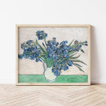 Irises | Vincent Van Gogh Poster<br><div class="desc">Irises (1890) | Original artwork by Dutch post-impressionist artist Vincent Van Gogh (1853-1890). The painting depicts a still life with a full bouquet of blue flowers on a green tabletop against a creamy white background.

Use the design tools to add custom text or personalise the image.</div>