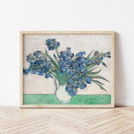 Irises | Vincent van Gogh Poster<br><div class="desc">Irises (1890) | Original artwork by Dutch post-impressionist artist Vincent Van Gogh (1853-1890). The painting depicts a still life with a full bouquet of blue flowers on a green tabletop against a creamy white background.

Use the design tools to add custom text or personalise the image.</div>