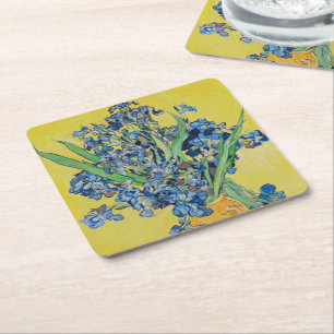 Irises Vincent van Gogh Poster Square Paper Coaster
