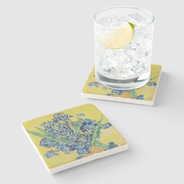Irises  Vincent van Gogh Poster Stone Coaster (Side)