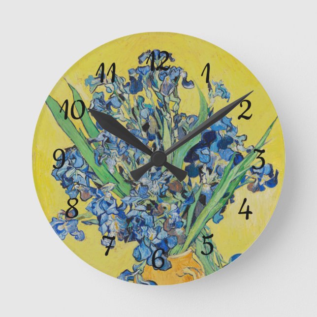 Irises  Vincent van Gogh      Round Clock (Front)