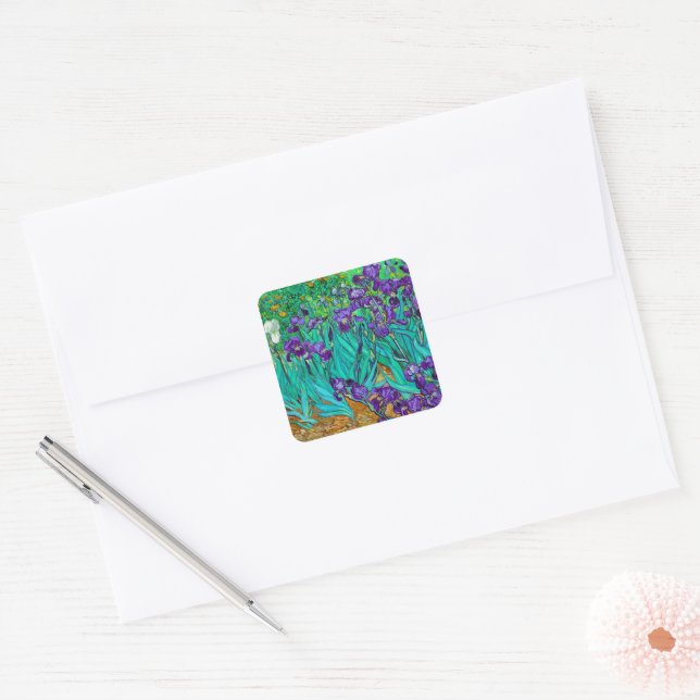 Irises, Vincent van Gogh Square Sticker (Envelope)