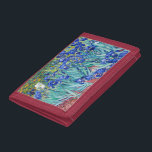 Irises  Vincent van Gogh   Trifold Wallet<br><div class="desc">Irises (1889) Vincent van Gogh. Cute summer landscape. Blue irises bloom in a flowerbed in a green garden. Reproduction of famous works of art  images in the public domain.</div>