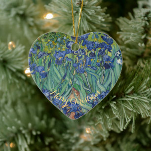 Irises Vincent Van Gogh Vintage Art Christmas Xmas Ceramic Ornament