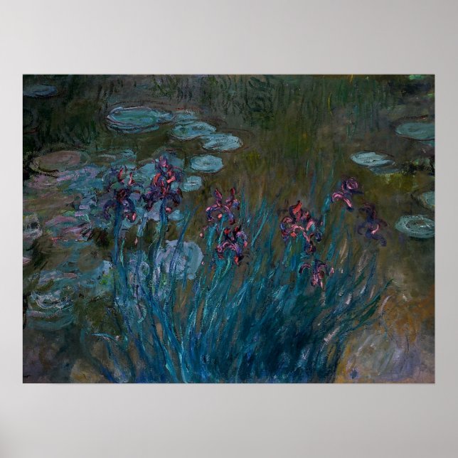 Irises & Water Lilies Poster (Front)
