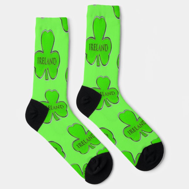 Irish 4 Leaf Clover Design Socks (Right)