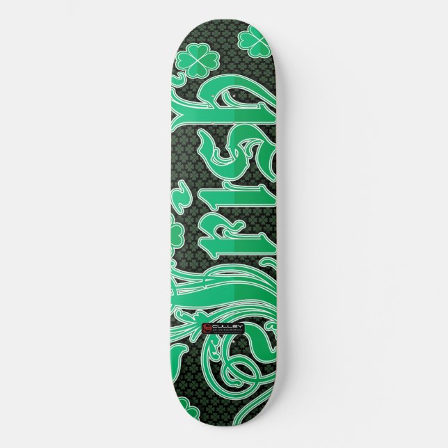 Irish 4 leaf clover skateboard design (Front)
