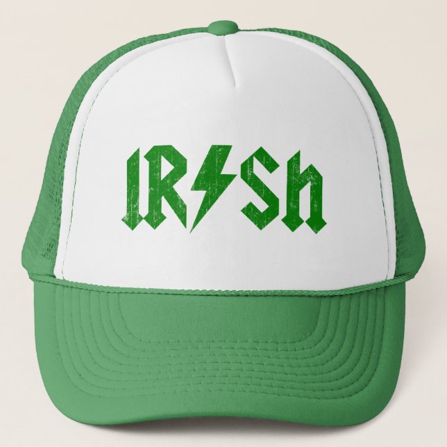 Irish AC/DC Green Trucker Hat (Front)