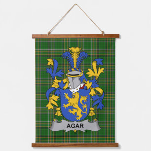 Irish Agar Coat of Arms Family Crest Hanging Tapestry