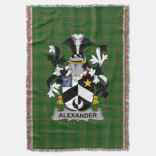 Irish Alexander Coat of Arms Family Crest Ireland Throw Blanket