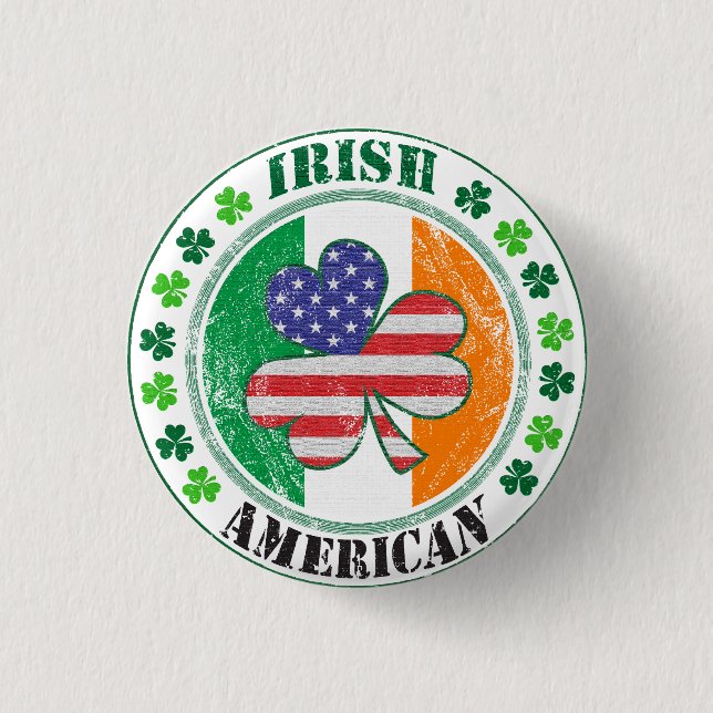Irish American 3 Cm Round Badge (Front)