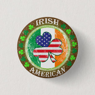 Irish American 3 Cm Round Badge