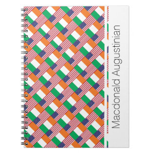 IRISH-AMERICAN Add Name Custom Notebook Journal
