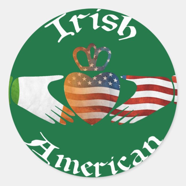 Irish American Claddagh Stickers (Front)