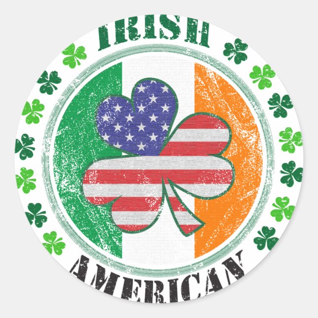 Irish American: Classic Round Sticker (Front)