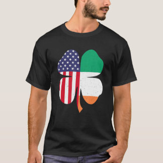 Irish American Clover Flag St. Patrick's Day T-Shirt