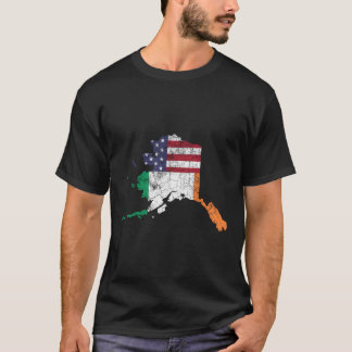 Irish American Flag Alaska St Patrick'S Day Vintag T-Shirt