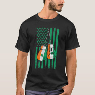 Irish American Flag Boxing Shamrock St Patrick's T-Shirt