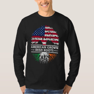 Irish American Flag Grown Roots St. Patrick's Day  T-Shirt