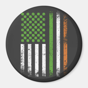 Irish American Flag Ireland Flag Circle Magnet