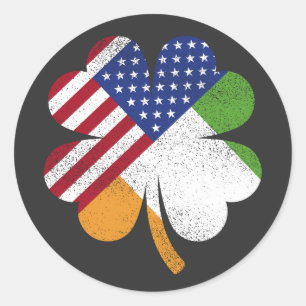 Irish American Flag Ireland Flag Classic Round Sticker