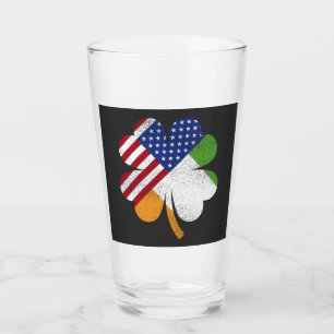 Irish American Flag Ireland Flag Drinking Glass