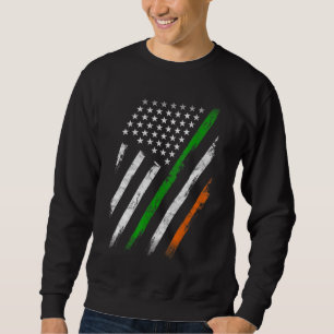 Irish American Flag Ireland Flag Lucky St Patrick' Sweatshirt