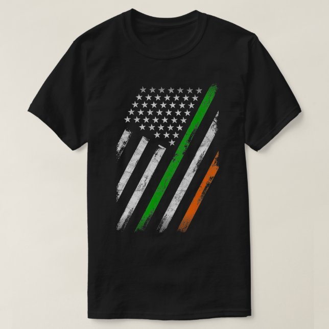 Irish American Flag Ireland Flag Lucky St Patricks T-Shirt (Design Front)