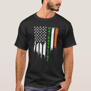 Irish American Flag Ireland Flag Patrick's Day Hai T-Shirt
