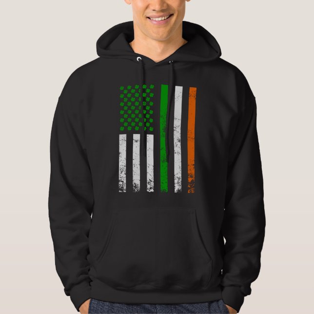 Irish American Flag Ireland Flag  St Patrick s Day Hoodie (Front)