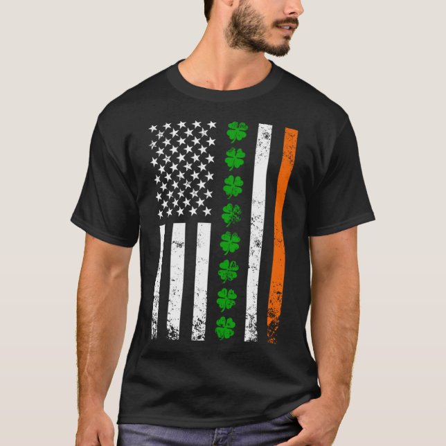 Irish American Flag Ireland Flag St Patrick s Day  T-Shirt (Front)