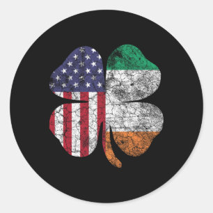 Irish American Flag Ireland Flag St Patricks Day G Classic Round Sticker