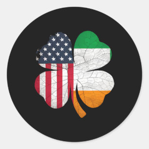 Irish American Flag Ireland Flag St Patricks Day G Classic Round Sticker