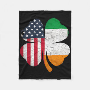 Irish American Flag Ireland Flag St Patricks Day G Fleece Blanket