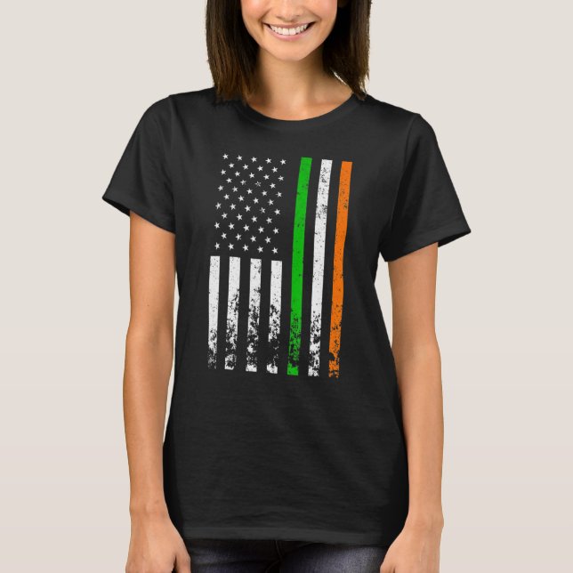 Irish American Flag Ireland Flag St Patricks Day   T-Shirt (Front)