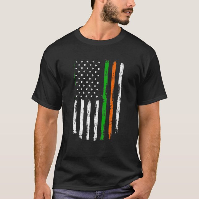 Irish American Flag Ireland Flag St Patricks Day T-Shirt (Front)
