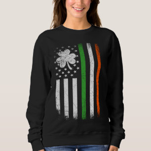 Irish American Flag Ireland Shamrock Flag St Patri Sweatshirt