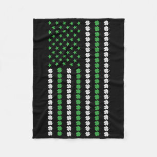 Irish American Flag Ireland Shamrock St Patricks D Fleece Blanket