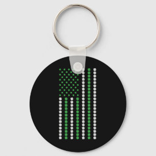 Irish American Flag Ireland Shamrock St Patricks D Key Ring