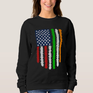 Irish American Flag Ireland Vintage Shamrock St Pa Sweatshirt