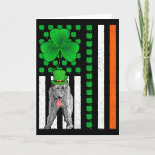 Irish American Flag Irish Wolfhound Dog St Patrick Card