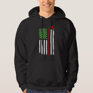 Irish American Flag Lucky Hockey St Patrick's Day Hoodie