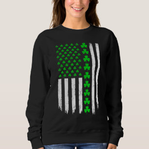 Irish American Flag Lucky Shamrock St Patrick's Da Sweatshirt